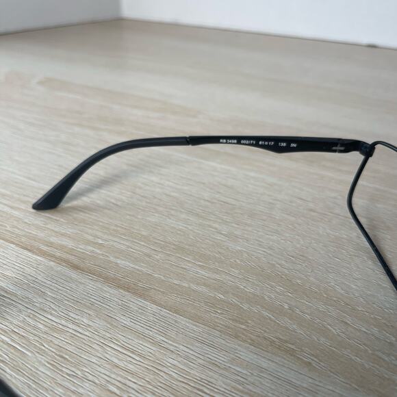 Ray-Ban RB3498 002/71 Black Rectangular Sunglasses FRAMES Flex Hinge 61-17-135 - Picture 4 of 8